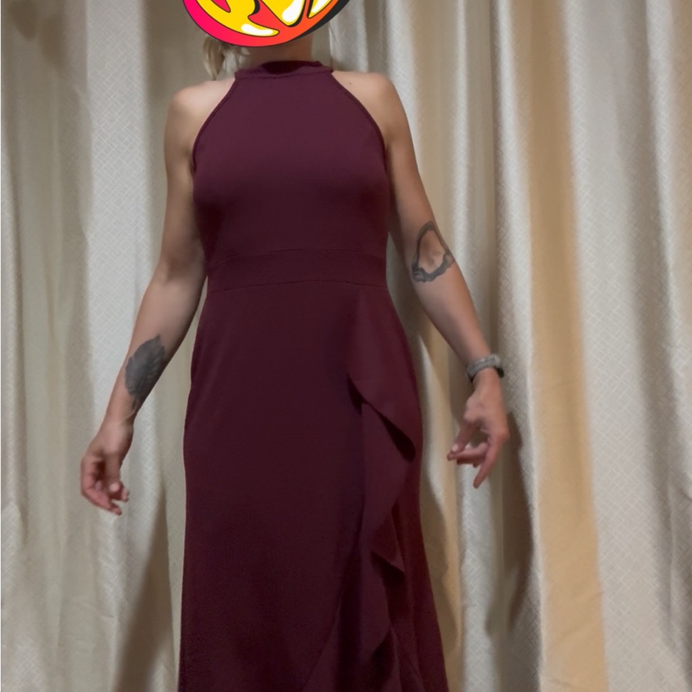 Chic Backless Burgundy Dress